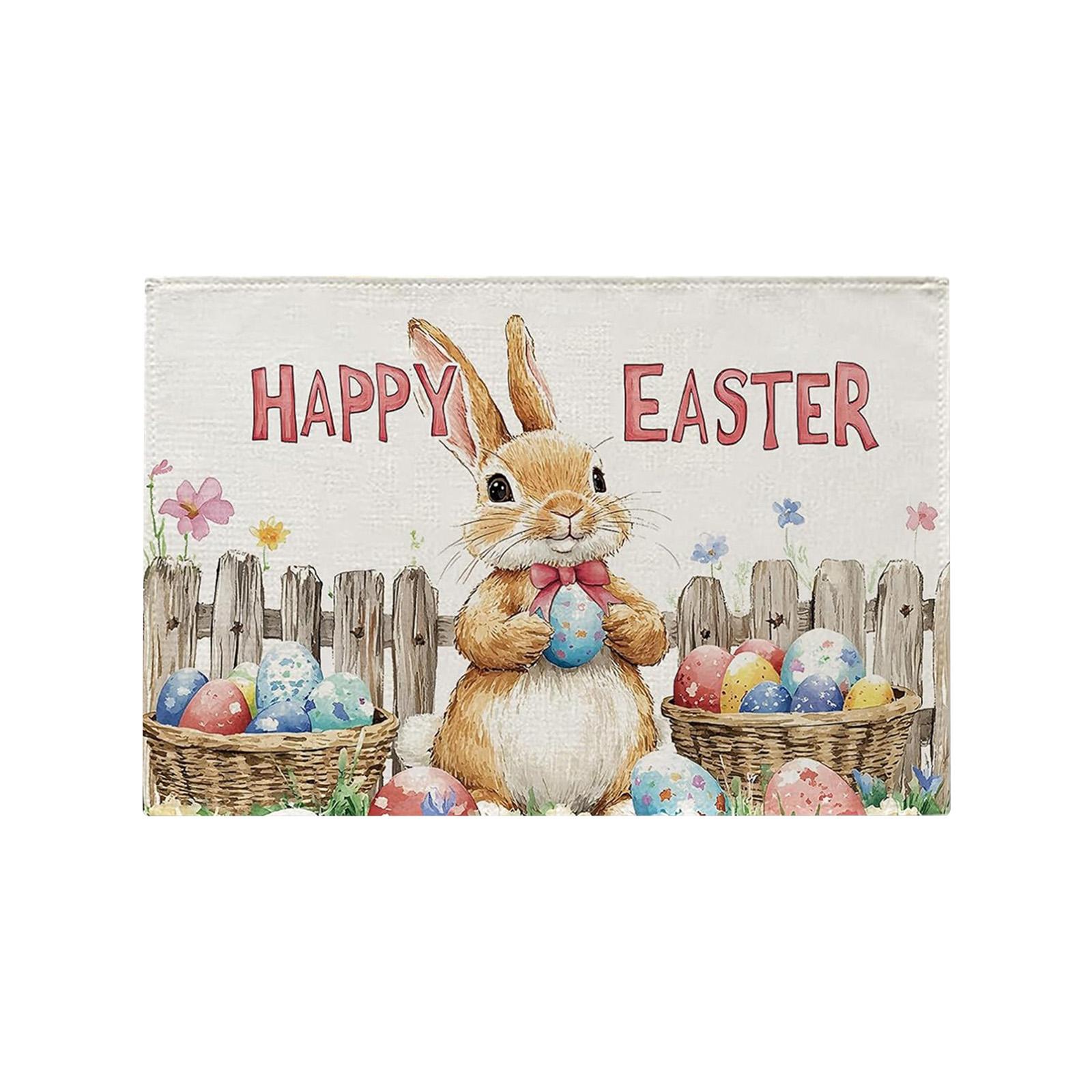 

Easter Placemat 1812in, Bunny Pattern, Spring Holiday , Indoor Placemat, Home Decor. One Size