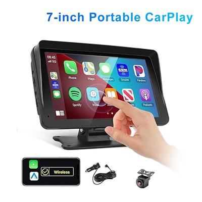 מסך Carplay אנדרואיד אוטו אלחוטי נייד 7 אינץ' רדיו לרכב HD נגן וידאו מולטימדיה מצלמת רוורס אחורית DVR