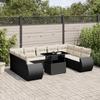 VidaXL Garden Lounge Set 10 Pcs with Cushions Black Wicker 3268736