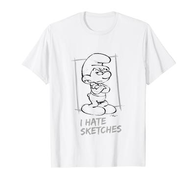 Smurf Grouchy I Hate Sketches T-Shirt