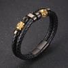 New Personalized Woven Leather Rope Titanium Steel Bracelet Retro Bracelet