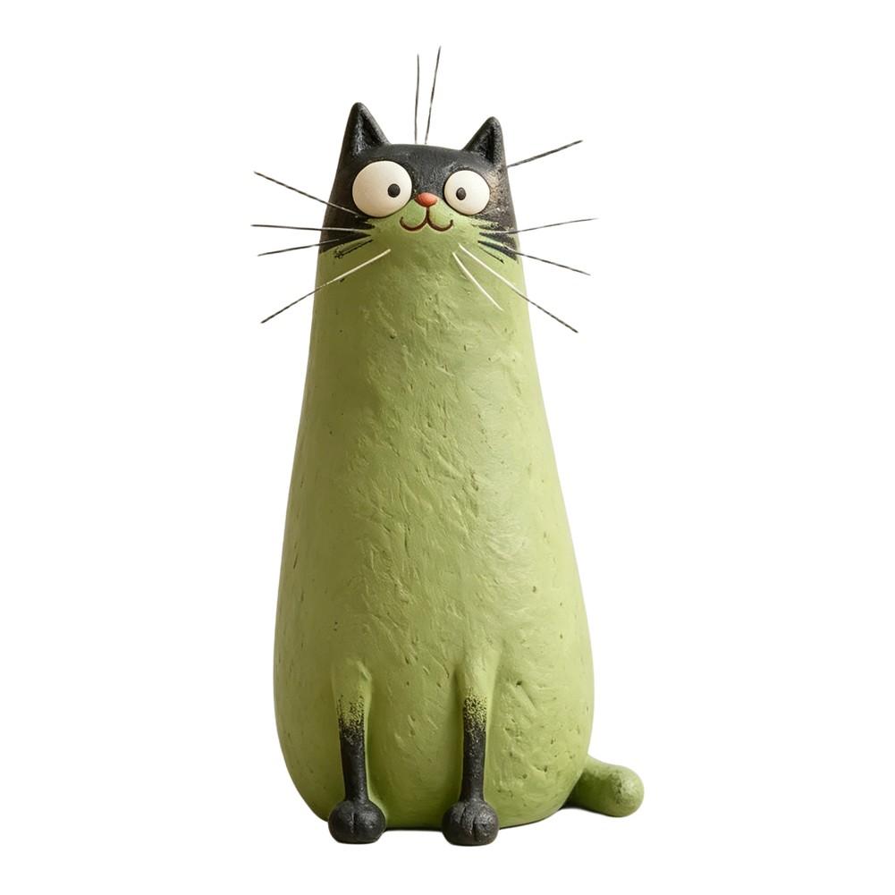 Figurina di Gatto in Resina Fatta a Mano Animale Minimalista PER SCULTURA Decorazione per la Casa Regalo Ornamento per Gatto Simulazione Cartone Animato
