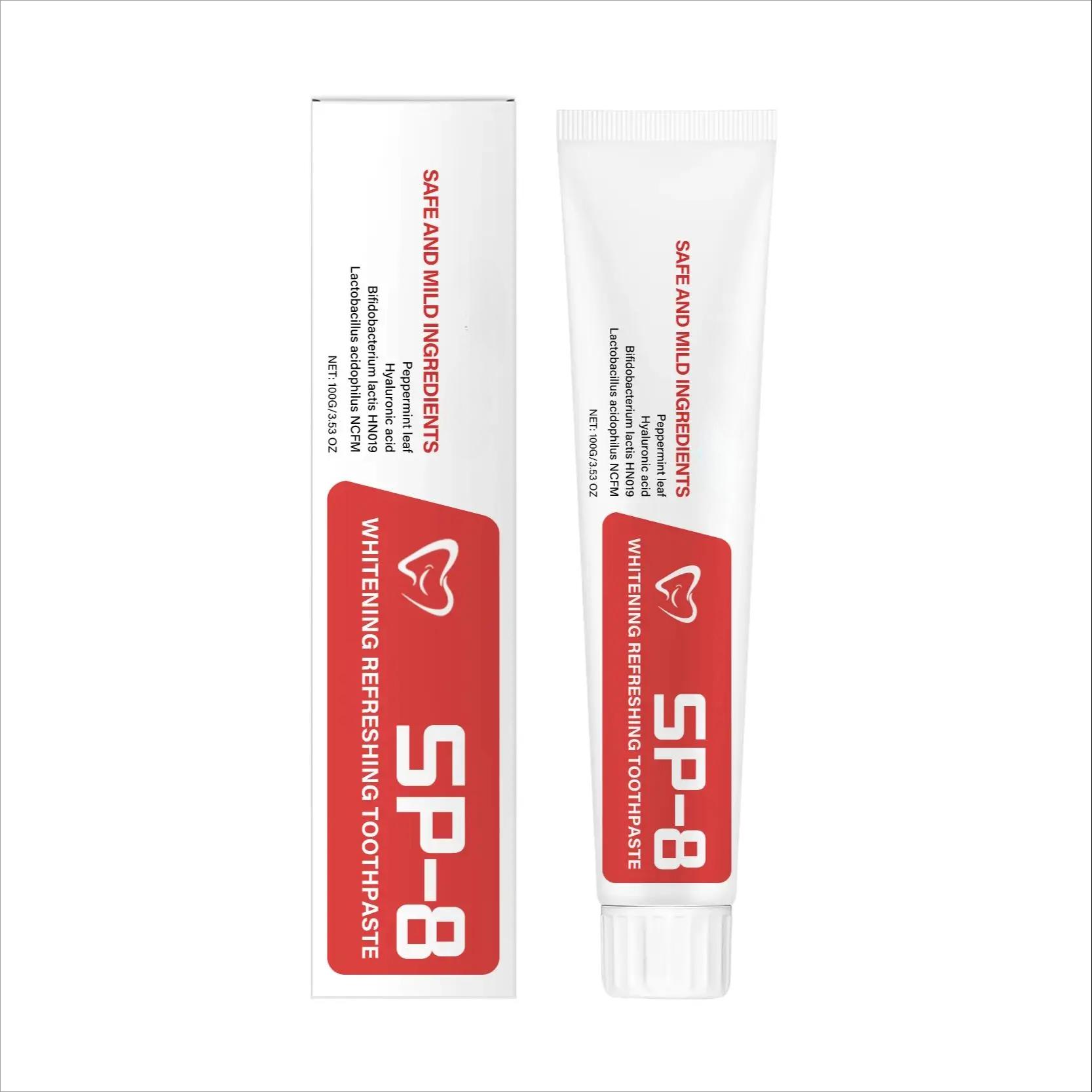 

SP8 Пробиотическая Отбеливающая Зубная Паста Удаляет Пятна Глубокая Очистка Желтых Зубов Осветление Зубов Гигиена Полости Рта Чистота Свежее Дыхание 100 г 1pc