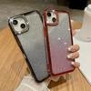 Suitable for IPhone15, Gradient Glitter Phone Case 14pro, Lens Glitter, Apple 13 Electroplated Anti-drop Protective Case