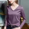 New autumn simple cotton pullover loose double-sided mercerized cotton long-sleeved women's top