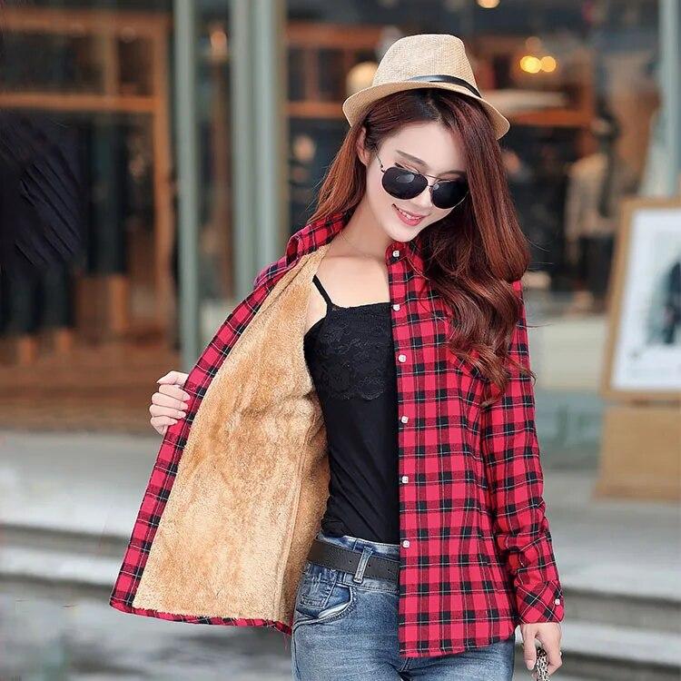 2023 Marca Inverno Caldo Donne Velluto Spesso Plaid Stile Camicia Cappotto Giacca Abbigliamento Donna Top Giacca Casual Capispalla