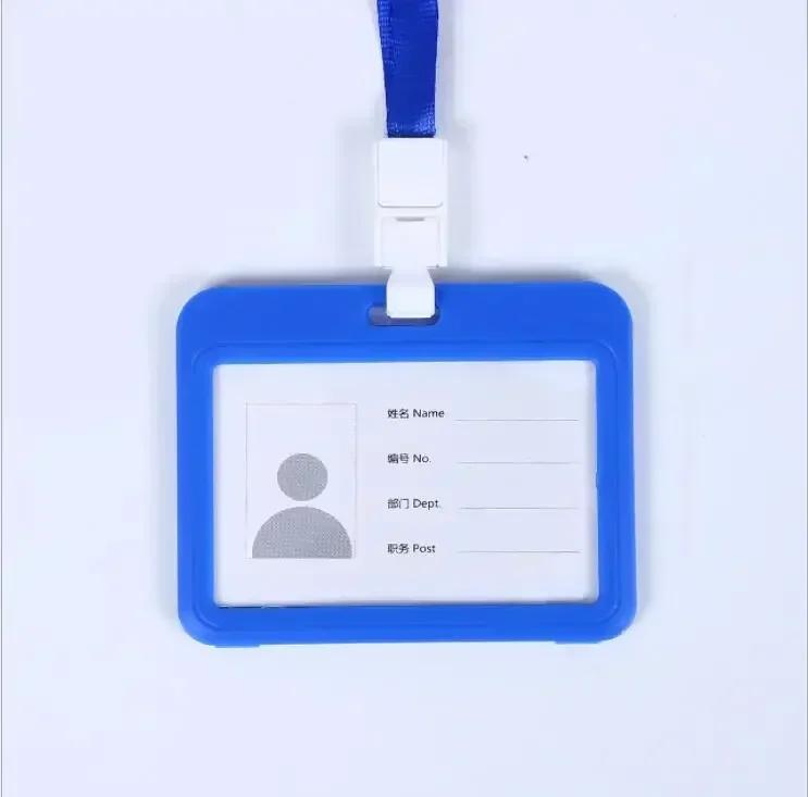 Colorful Waterproof Card Holder Employee ID Case with Lanyard Double Side Simple Bus Case Badge Holder Credit Card Sleeve Purse