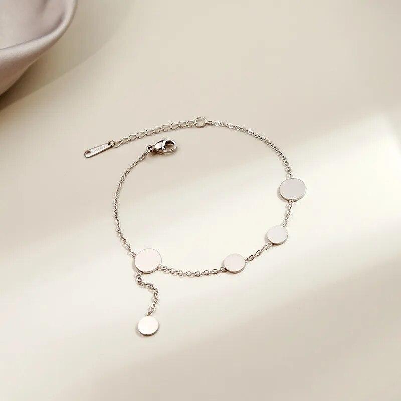 Stainless Steel Wafer Flower Butterfly Heart Pendant Bracelet For Women Fashion Elegant Bracelets&Bangle Party Jewelry Gifts
