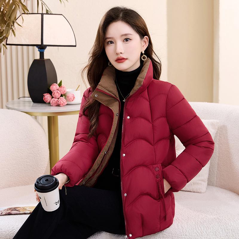 New Winter Cotton Coat Stand Collar Cotton Jacket Versatile and Fashionable Cotton Jacket To Make You Look Slim and Young Mother's Jacket
