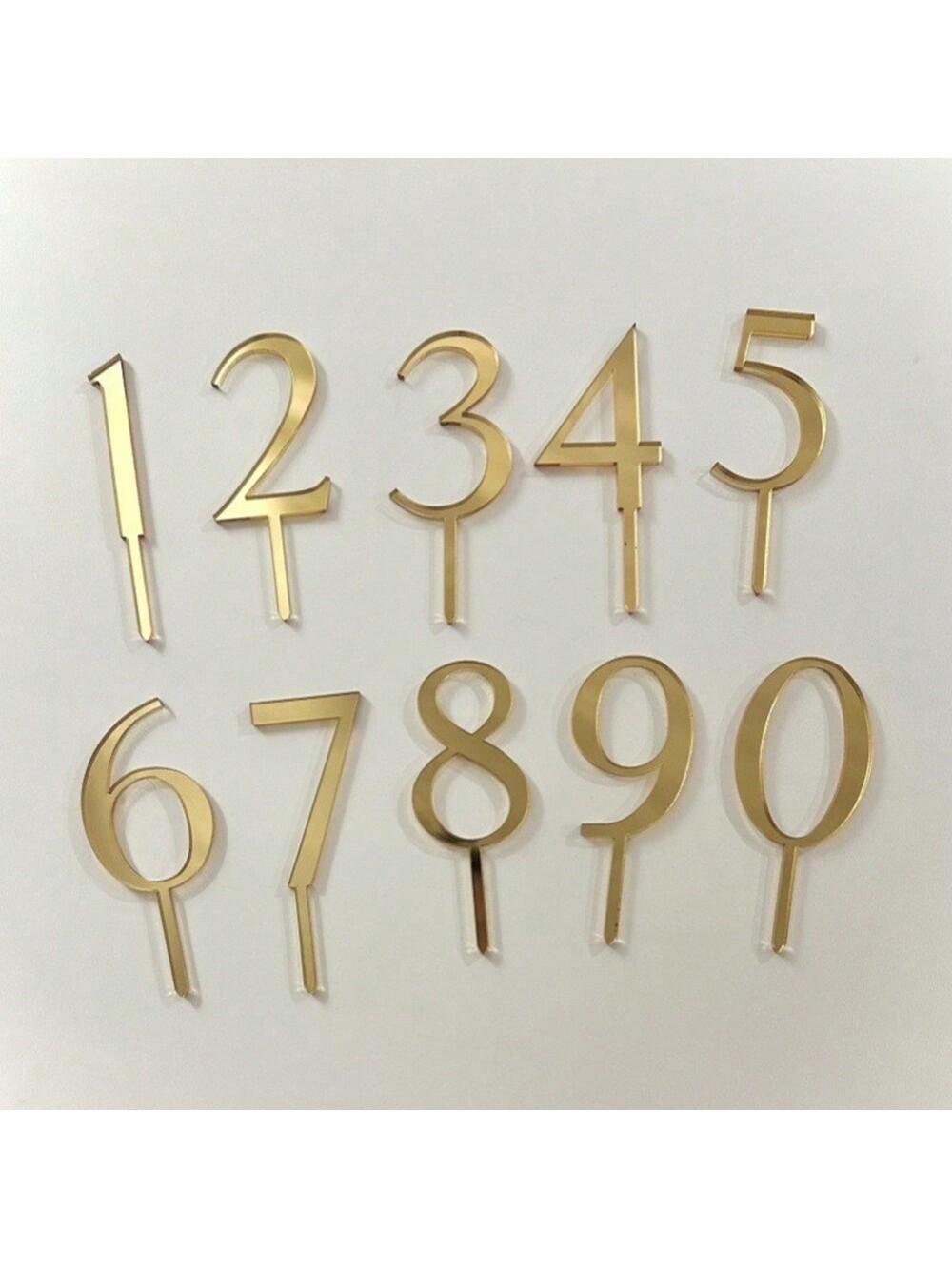 

10pcs/set 0-9 Gold Birthday Cupcake Topper For Wedding kids birthday party Cake Decoration Baby Shower 1set