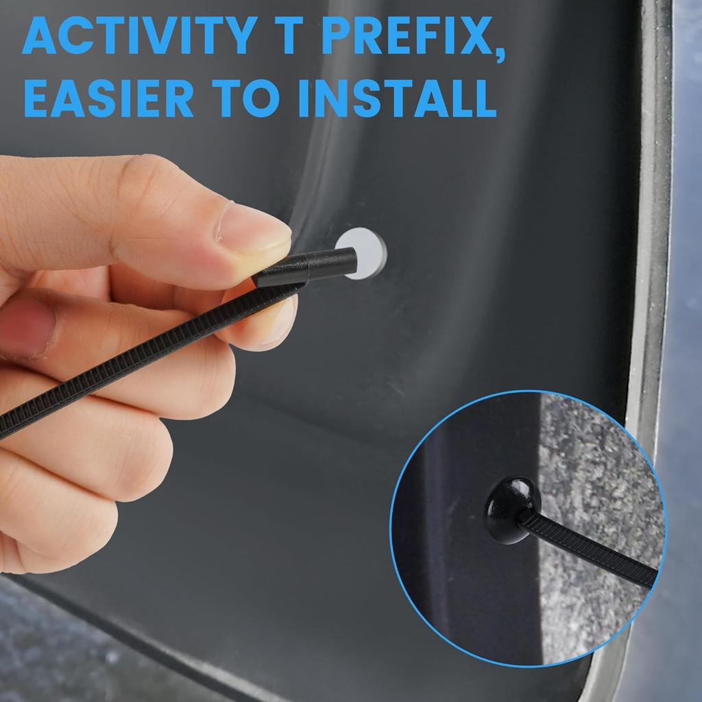 600Set Self-locking Nylon Universal Cable Tie Buckle Heavy Duty Zip Ties with Pin & Button Car Daily Repair Fastening Strap