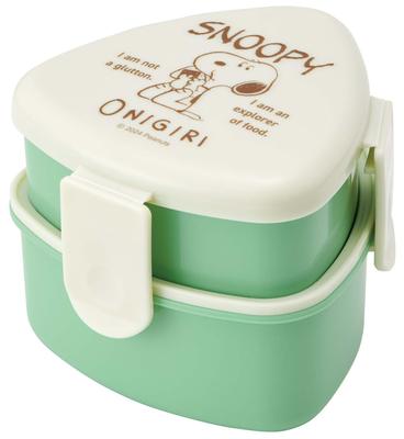 Antibacterial Triangular Rice Ball Lunch Snoopy Design Box, Two-Tier, 500ml, Microwaveable, Cute, Kids' (ONWT1AG-A)