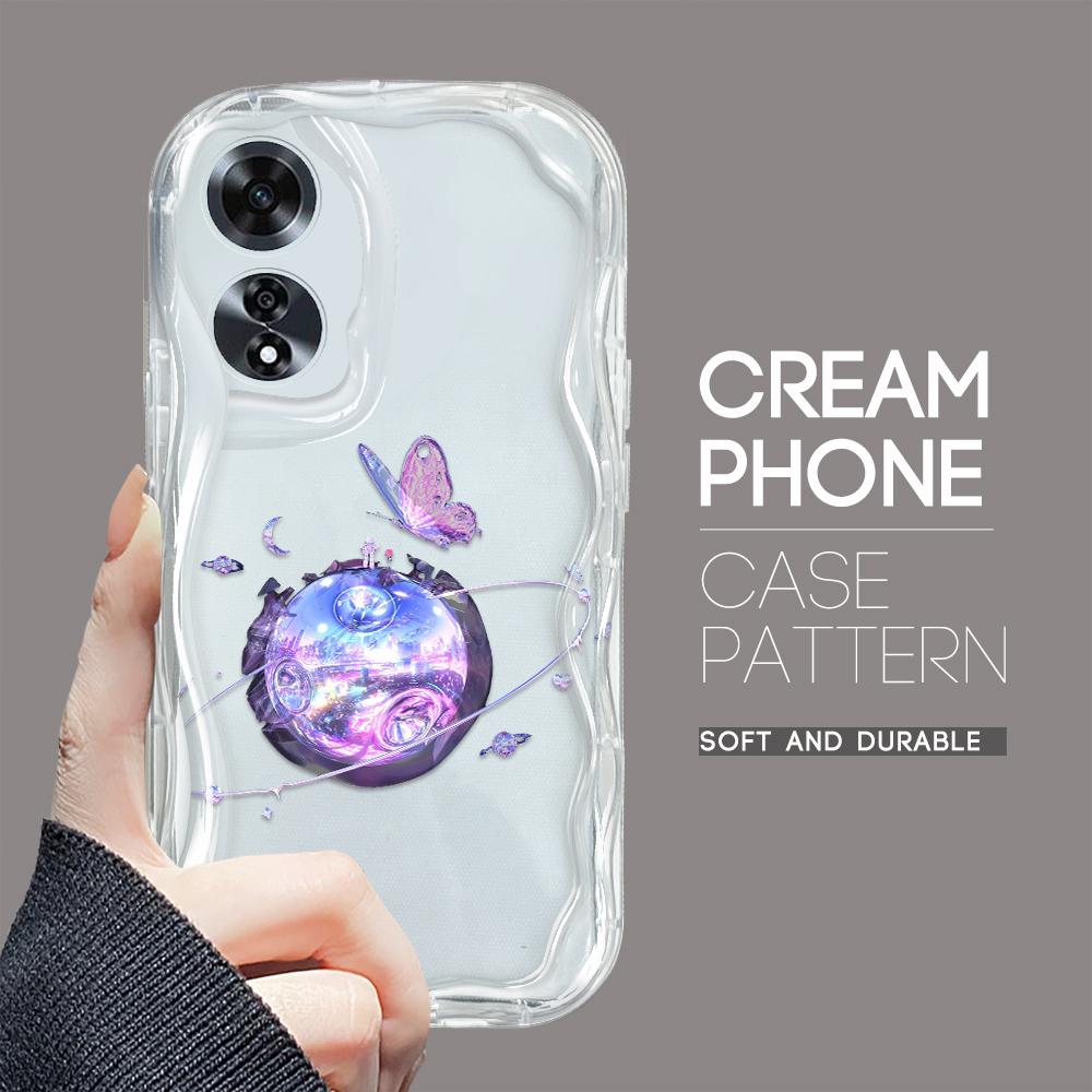 Pro OPPO A17 A18 A38 A58 A98 Reno7 Z 8Z 8T 11F 11 Pro Realme 12 Lite 12 Pro C30 Krásný Planetově Fialový Motýl Měkký Silikonový Kryt na Telefon