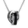 Minimalist Double Ring Buckle Pendant Necklace Unisex Street Hip Hop Personalized Jewelry
