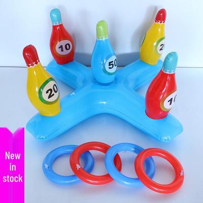 Aufblasbares Bowling & Ringwurf Outdoor-Spiel für Kinder