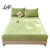 Plush Mattress Protector Velvet Fitted Sheet for Winter Warm Bottom Bed Deep Pocket with Pocket All-Around Elastic Fluffy Cover