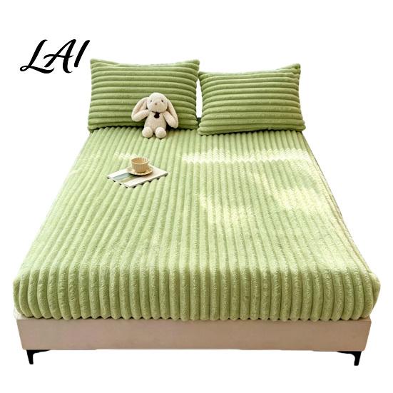 Plush Mattress Protector Velvet Fitted Sheet for Winter Warm Bottom Bed Deep Pocket with Pocket All-Around Elastic Fluffy Cover