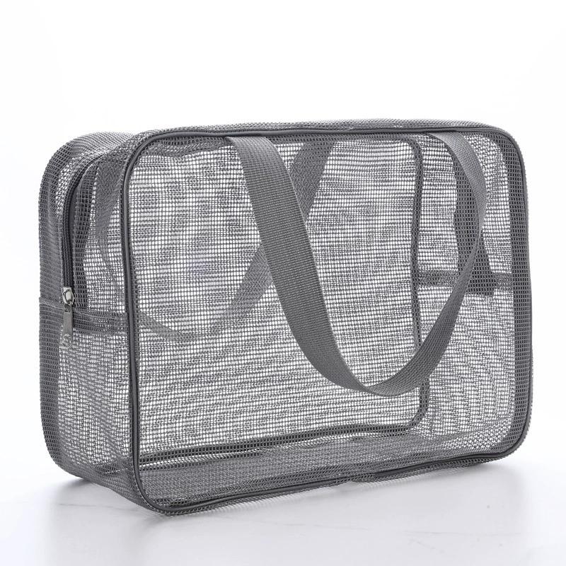 Woman Mesh Shower Caddy Tote Bag Cosmetic Storage Bag Multifunctional Shower Bag Large Capacity Portable Toiletry Organizer Fitness Swimming Handbag