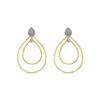925 Sterling Silver Earrings with Brilliant Cubic Zirconias and 18K Yellow Gold Finish - Hyka
