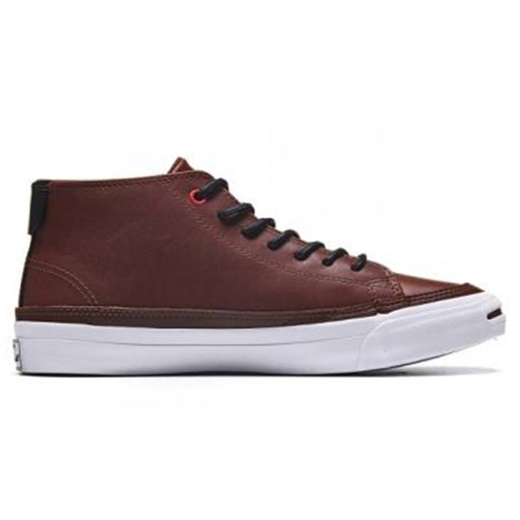 Converse Jack Purcell Slip-On Synthetic Leather Non-Slip Durable Mid-Top Skate Shoes Men Sneakers Dark-Brown 158346C