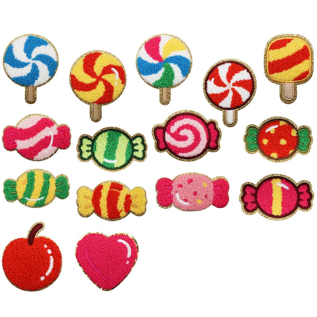 Sweet Candy Embroidery Cloth Sticker Lollipop Chapter Boy Clothes Bag Decoration Carrot Fudge Patch Sticker Ironing