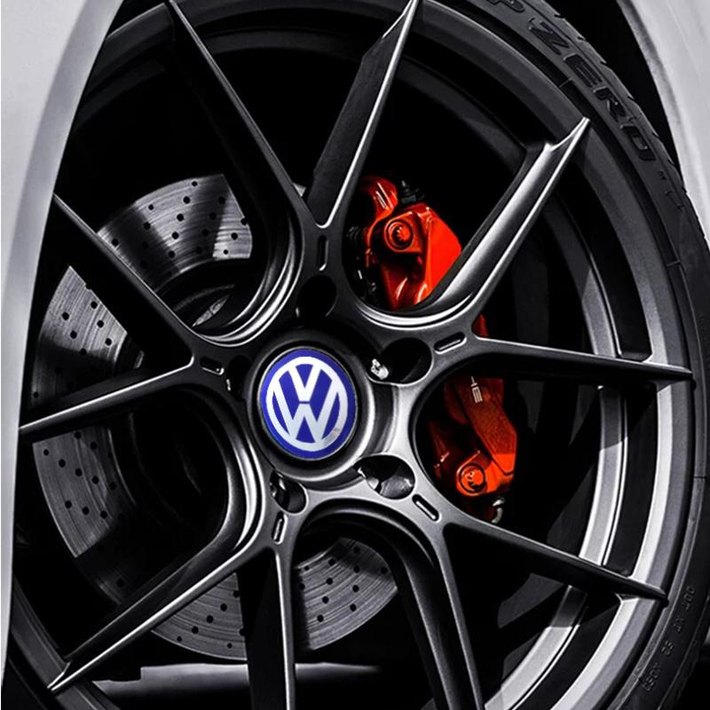 Für VOLKSWAGEN VW 4 Stück 56mm Auto Radnabenkappe Aufkleber Nabenkappe Emblem Für Volkswagen VW R Line GTI Golf 5 7 Caddy Passat b6