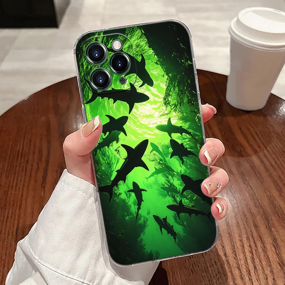 

Ocean Whale Shark Animal Case For Apple iPhone 17 16 15 14 13 12 11 Pro Max 16 Plus 16E 17Air 17Pro Phone Cover Silicone Funda iPhone 11Pro Max