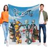 Robots Flannel Blanket 3D Print Super Soft Cozy Throw for Bed Sofa Birthday Gift