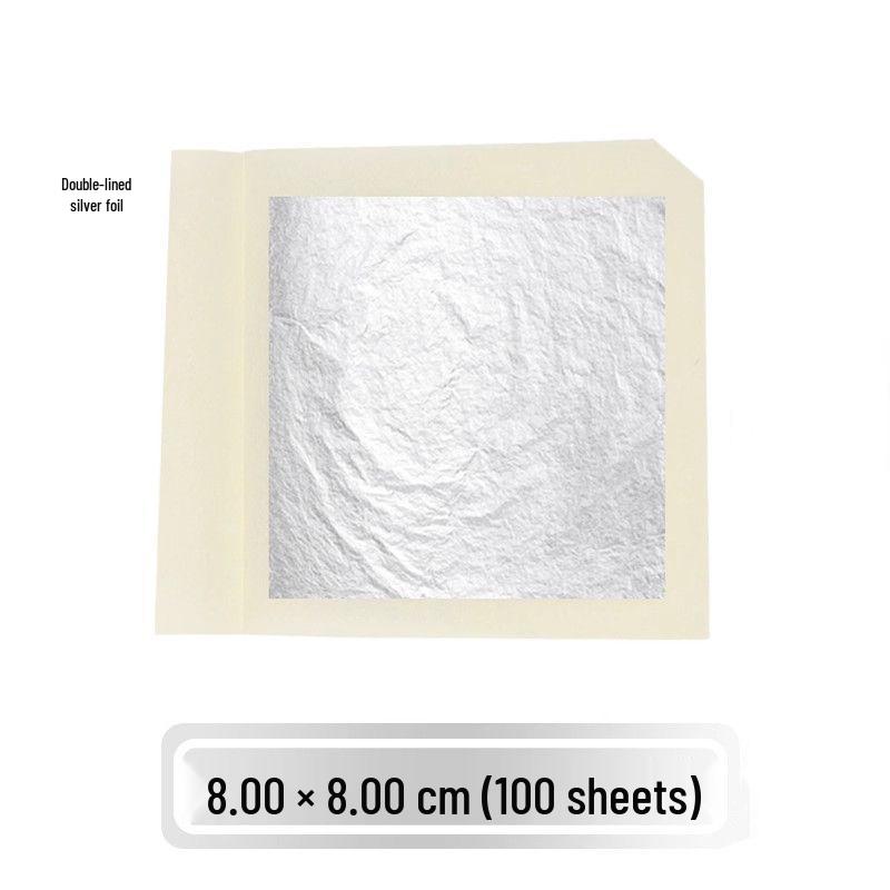 Pure 999 Silver Handicrafts: Single & Double Layer Silver Foil Paper Decor, Multiple Specifications Available