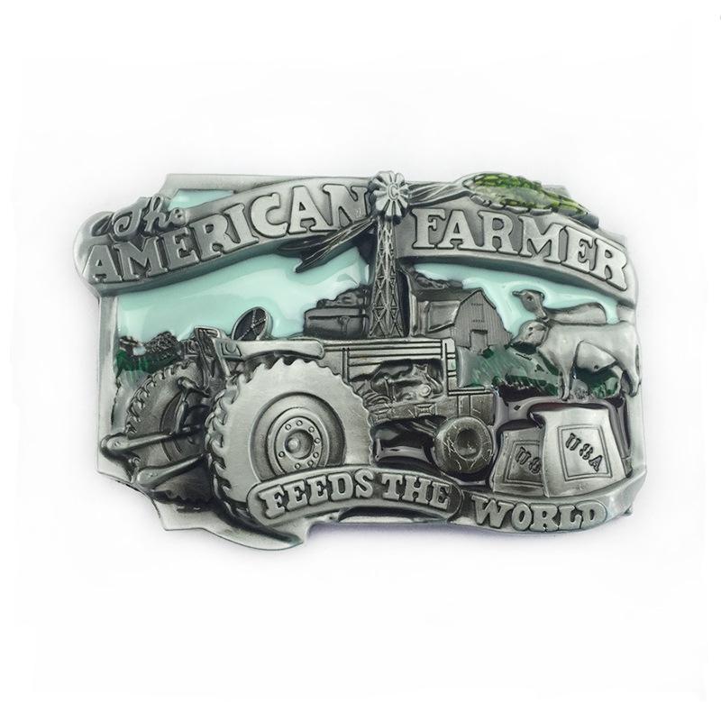 

Personalized American Farmer Agricultural Tractor Zinc Alloy Belt Buckle