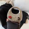 2025 Fashion Exquisite Shining Diamonds Acrylic Hasp Shell Shoulder Bags High Quality Personality Chains Women's  Crossbody Bags