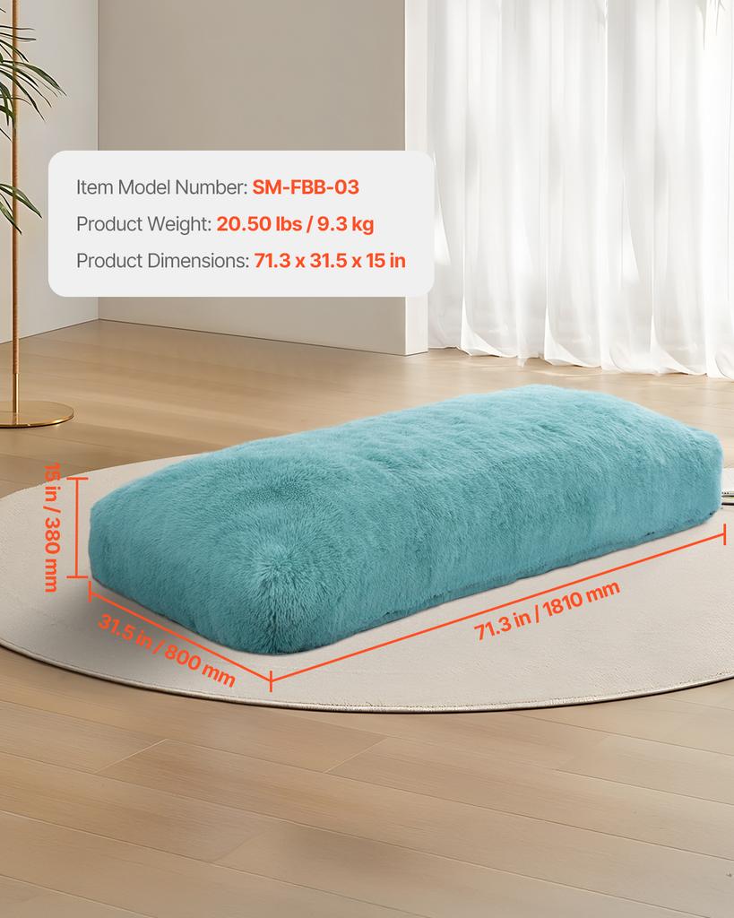 VEVOR Bean Bag Chair Giant BeanBag Chair with Removable & Washable Cover Fluffy Plush & High-Density Foam Ideal for Living Room