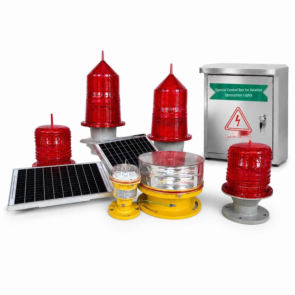 Type B Medium Intensity Solar Aviation Obstruction Light - Civil Aviation Certified for Iron Towers & High-rise Zones