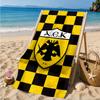 Asciugamano da Spiaggia AEK Atene con Design dello Stemma Oro e Nero, Asciugatura Rapida, Facile da Curare, Adatto Sia per il Fitness che per le Vacanze al Mare, Essenziale per lo Sport
