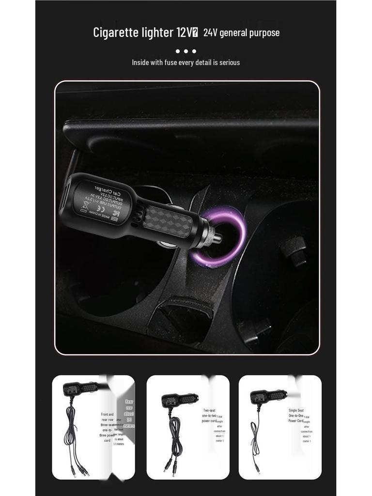 Universal 12V/24V Graphene Heated Car Seat Cushion with Cigarette Lighter Adapter