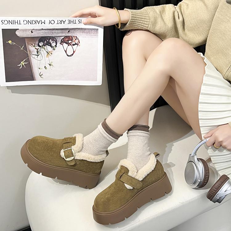 Women's Thick Bottom a Footstool Fashion Winter Lightweight Warm Anti Cold Snow Boots Non-slip Casual Sneakers Cotton Boots