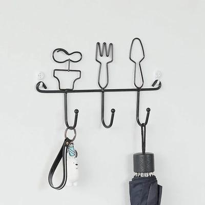 Cabide de plástico para roupas Cabide para casacos Imitação de utensílios de mesa Bonito animal Gancho para pendurar na parede Lindos ganchos de decoração para casa Sem perfuração