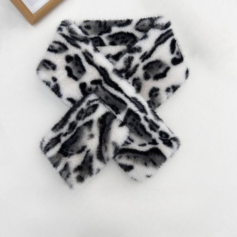 Imitation Mink Fur Scarf Men's and Women's Winter Thickened Warm Scarf Soft Plush Solid Color Simple Scarf