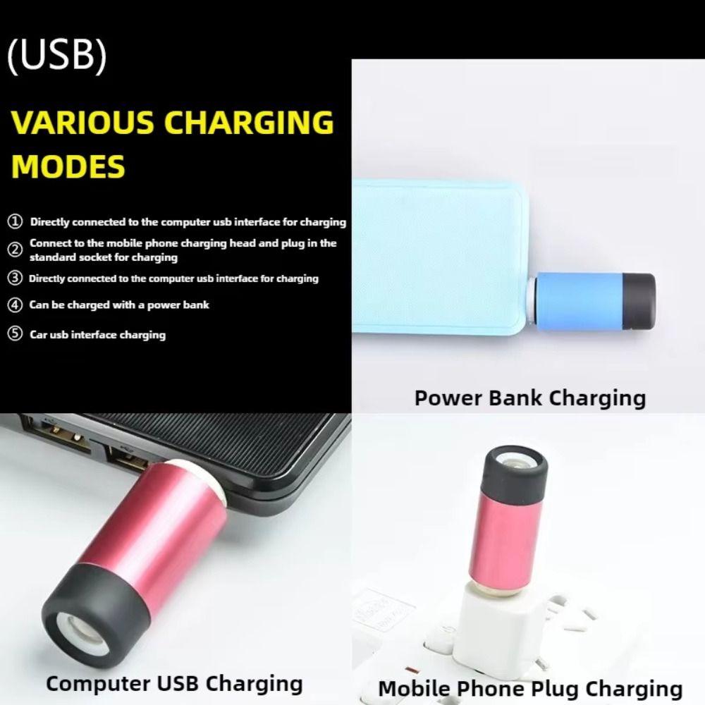 Long Battery Life Outdoor Flashlight Keychain USB Rechargeable Pocket Emergency Lamp  Work
