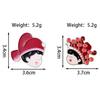 Festive Red Avatar Cartoon Brooch: Wedding Dress Accessories & Creative Alloy Badge