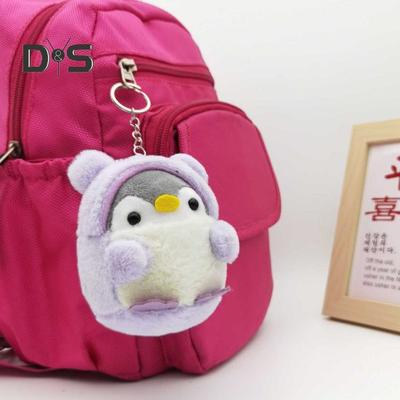 Chaveiro de pelúcia pinguim, pingente de pinguim fofo, chapéu, chaveiro para meninas, presentes, acessórios criativos para mochila escolar