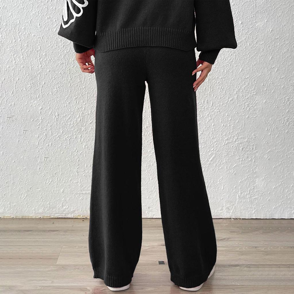 Women's Casual Wide-legged Pants High-waisted Straight-legged Pants Wide-legged Pants Fall And Winter Wool Pants