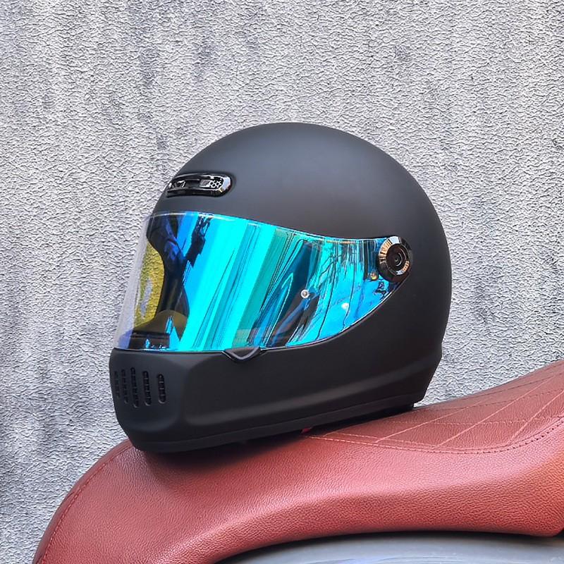 Full Face Motorcycle Helmet Men Women ABS Retro Cruiser Style All Season Use With Multiple Color Options