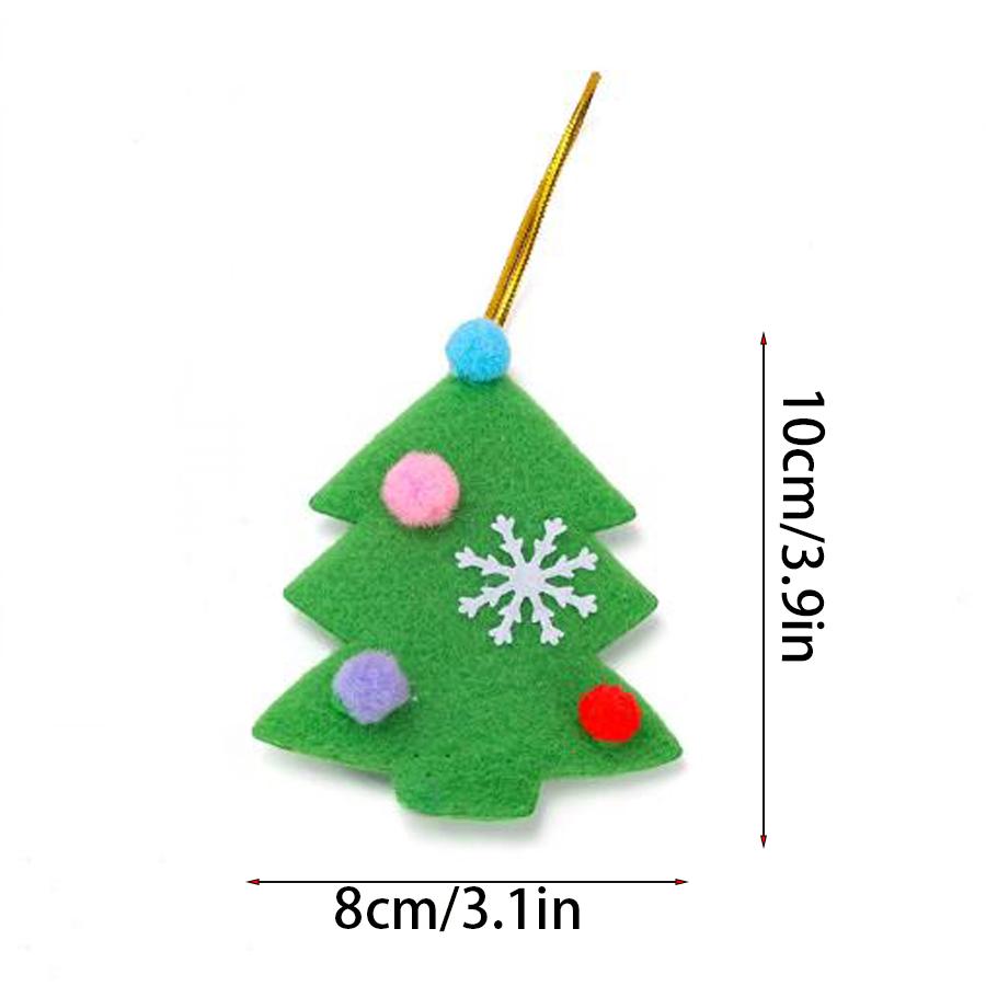 4PCS Christmas Felt Ornaments Set - Santa Snowman Tree Stocking Hanging Decorations for Xmas Tree & Holiday Party