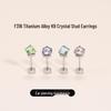 Qingyu Candy Color Crystal Square Titanium Steel Earrings for Girls