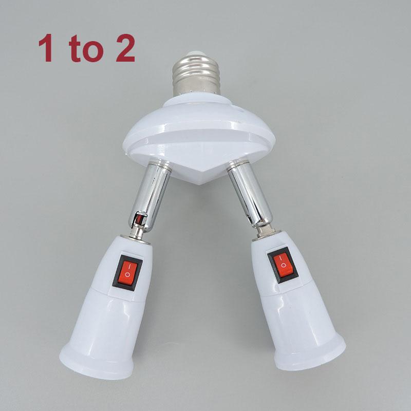E27 TO 2 3 4 5 E27 Power Socket Way In 1 LED Light Bulbs Light Flexible Holder Base Switch Splitter Converter AC Power Lamp