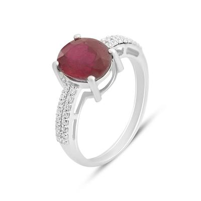 Silver Ring with Natural Ruby 4.015ct, Product Weight 3.21 G (2157977)