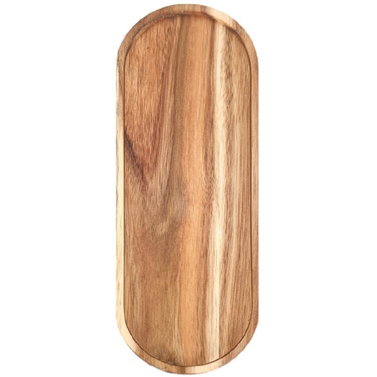 Multipurpose Wood Display Tray Oval / Square Shape Portable Table Storage Plate Adds Warmth To Home Settings