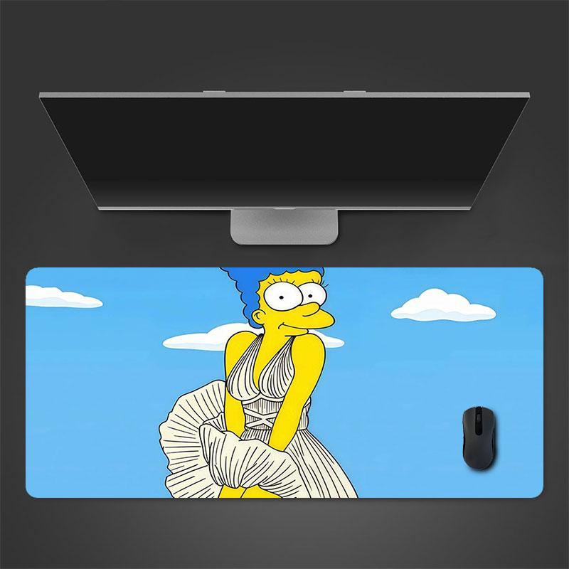 Marge Simpson Mouse Pad, Large Gaming Desk Mat, Non-slip XXL Mousepad for Laptop & Tablet, Mini PC Playmat with Stitched Edges