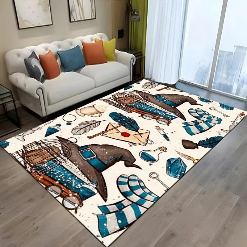 Tappeto Soggiorno con Motivo Horror Tappeti Mago Divinazione Gatto Zucca Tappeto Morbido Decorazione Camera da Letto Tappetino Antiscivolo Area Bagno